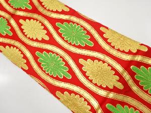 アンティーク　立涌に菊模様織り出し踊り帯（材料）